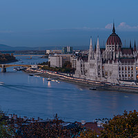 Buy canvas prints of Budapest Parliament building, in the early evening by Gary Parker