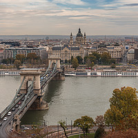 Buy canvas prints of Szechenyi chain bridge budapest, on the Danube by Gary Parker