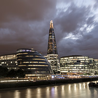 Buy canvas prints of London Skyline, including the Shard, at night by Gary Parker