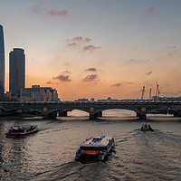 Buy canvas prints of Sunset over the river Thames, London by Gary Parker