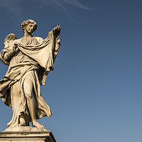 Buy canvas prints of A large, stone statue of an angel, Rome by Gary Parker