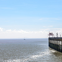 Buy canvas prints of Cardiff Bay pier, on a sunny summers day by Gary Parker