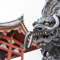 Buy canvas prints of Dragon statue in front of the kiyomizu-dera temple by Gary Parker