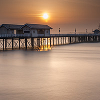 Buy canvas prints of Penarth Pier, Cardiff, at sunrise  by Gary Parker
