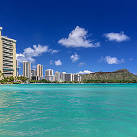 Buy canvas prints of View of Diamond Head volcano, from Waikiki beach by Gary Parker