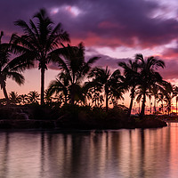 Buy canvas prints of Sun setting on an Hawaiian beach. by Gary Parker
