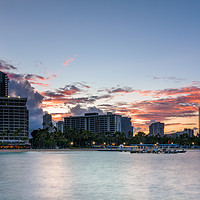 Buy canvas prints of View of Waikiki beach skyline, at dawn in Summer by Gary Parker