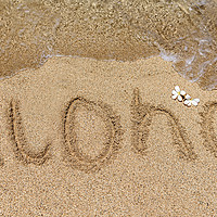 Buy canvas prints of Aloha written in the sand by Gary Parker