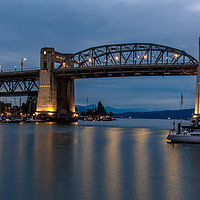 Buy canvas prints of Burrard Bridge, Vancouver, Canada, at dusk by Gary Parker