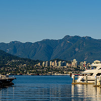 Buy canvas prints of Boats docked at Coal Harbor marina, Vancouver by Gary Parker