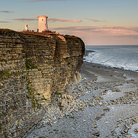 Buy canvas prints of Nash Point lighthouse, south Wales, at sunset. by Gary Parker