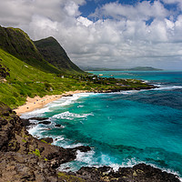Buy canvas prints of A view of Makapu'u beach, Hawaii by Gary Parker