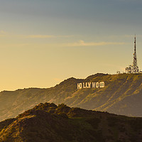 Buy canvas prints of Sunset over the Hollywood Sign, Los Angeles. by Gary Parker