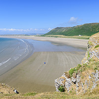 Buy canvas prints of Rhossili Bay, the Gower, Wales, on a sunny day by Gary Parker