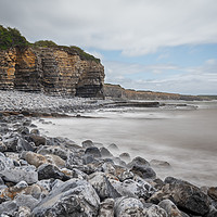 Buy canvas prints of South Wales coastline. Rocky shore and Cliff by Gary Parker