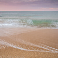 Buy canvas prints of waves on a Mediterranean beach, at sunrise	 by Gary Parker