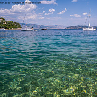 Buy canvas prints of The clear waters of Kalami Bay, in Corfu, Greece, on a bright summers day	 by Gary Parker