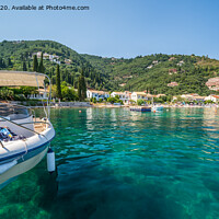 Buy canvas prints of The clear waters of Kalami Bay, in Corfu, Greece, on a bright summers day	 by Gary Parker