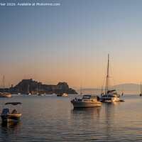 Buy canvas prints of Corfu Town Seascape, at sunrise by Gary Parker