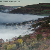 Buy canvas prints of A cloud inversion across the South Wales Rhondda Valley by Gary Parker