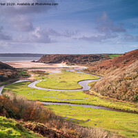 Buy canvas prints of Three Cliffs Bay, the Gower Peninsular by Gary Parker