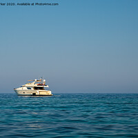 Buy canvas prints of A large motorboat, in the Mediterranean sea, on a summers day	 by Gary Parker