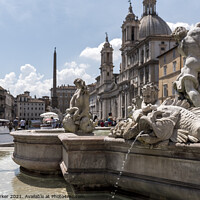 Buy canvas prints of Piazza Navona Fish Sculpture by Gary Parker