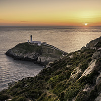 Buy canvas prints of Sunset over South Stack by E J T Photography