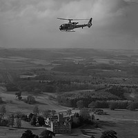 Buy canvas prints of Overflying Downton Abbey by Simon Hackett