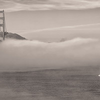 Buy canvas prints of San Francisco Bay Fog Sepia by jonathan nguyen
