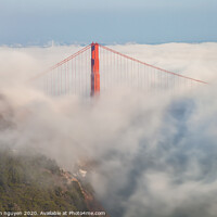 Buy canvas prints of bridge tower in fog 2 by jonathan nguyen