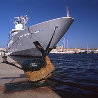 Buy canvas prints of Luxury Boat in St. Tropez, France by Alfredo Bustos