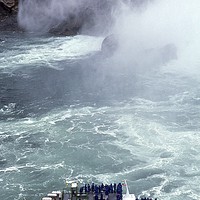 Buy canvas prints of Niagara Falls, tourist boat, Ontario, Canada by Alfredo Bustos