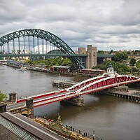 Buy canvas prints of Newcastle Tyne and Swing Bridges by Rob Cole
