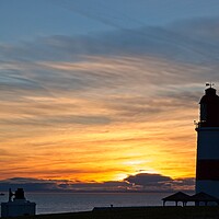 Buy canvas prints of Fiery Sunrise at Souter Lighthouse by Rob Cole