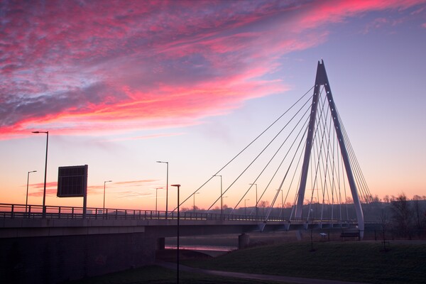 Majestic Sunrise on the Northern Spire Bridge Picture Board by Rob Cole