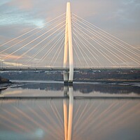 Buy canvas prints of Majestic Northern Spire Bridge at Sunrise by Rob Cole