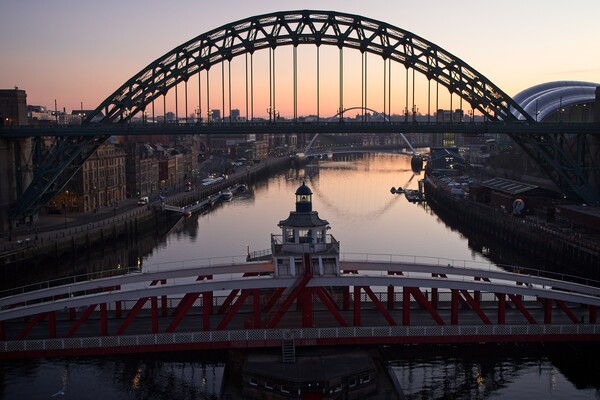 Golden Sunrise over Tyne Bridges Picture Board by Rob Cole