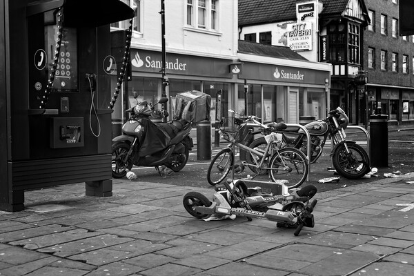 Abandoned Scooters, Newcastle Picture Board by Rob Cole