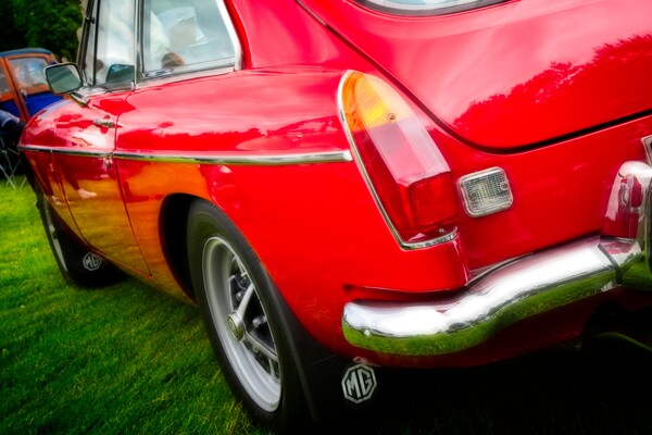Red MGB Picture Board by Rob Cole