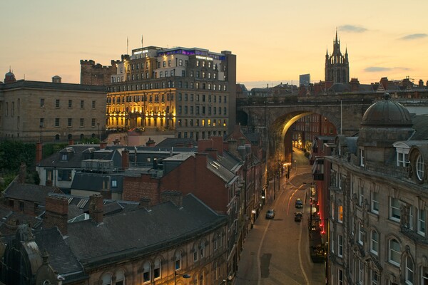 Sundown on Newcastle Picture Board by Rob Cole