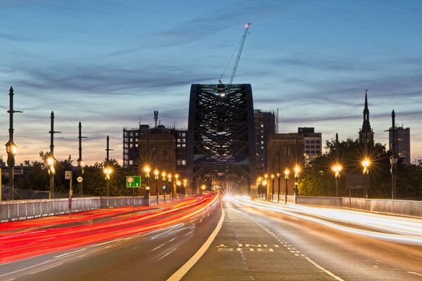 Tyne Bridge Light Trails, Newcastle Picture Board by Rob Cole