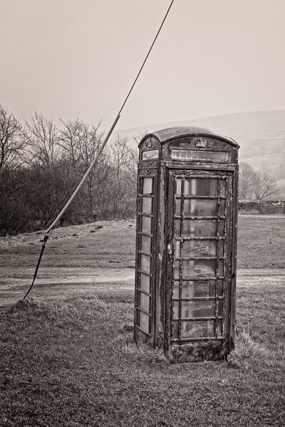 Old Telephone Box, Marsett, Yorkshire Picture Board by Rob Cole