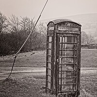 Buy canvas prints of Old Telephone Box, Marsett, Yorkshire by Rob Cole
