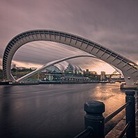 Buy canvas prints of Iconic Gateshead Bridge at Twilight by Rob Cole