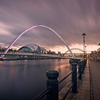 Buy canvas prints of Iconic Gateshead Millennium Bridge at Dusk by Rob Cole
