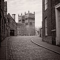 Buy canvas prints of Majestic Durham Cathedral in Historic Owengate by Rob Cole