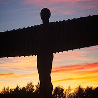 Buy canvas prints of Fiery Sunset at the Angel of the North by Rob Cole