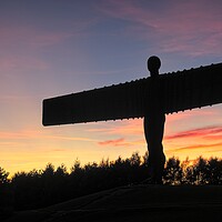 Buy canvas prints of Fiery Sunset at the Angel of the North by Rob Cole