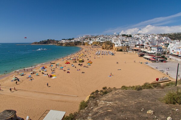 Albufeira's Serene Beachfront and Heritage Picture Board by Rob Cole